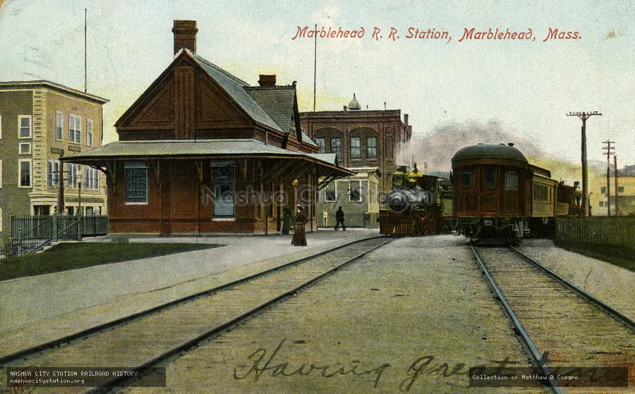 Postcard: Marblehead Railroad Station, Marblehead, Massachusetts
